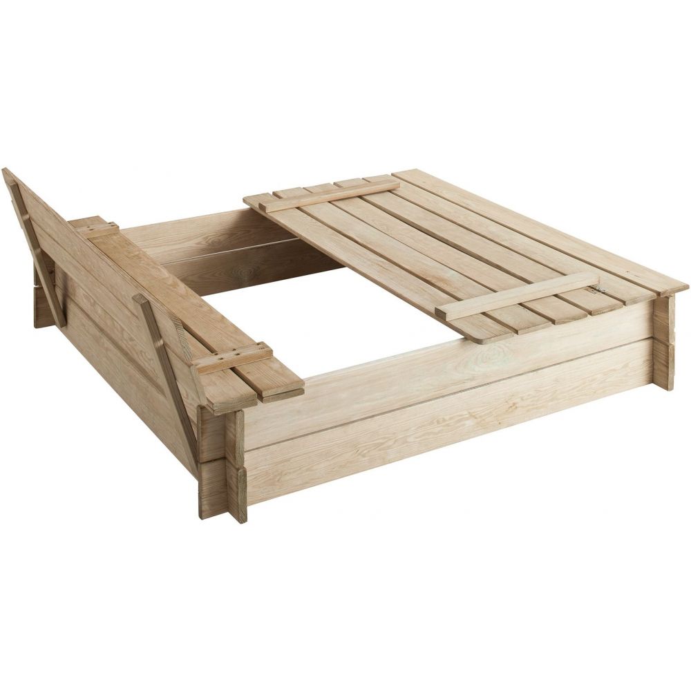 Bac À Sable Carré Avec Bancs Intégrés - 7