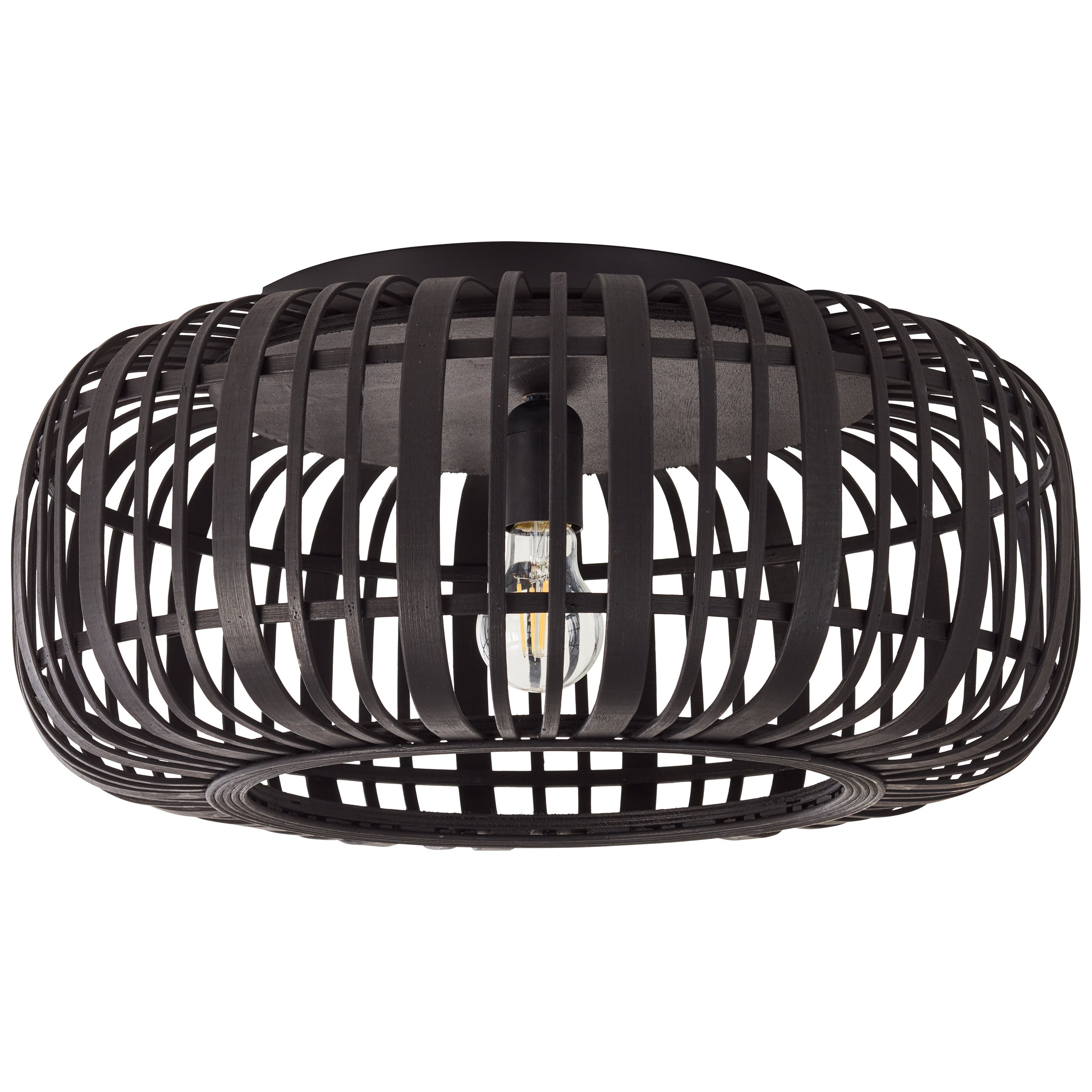 Brilliant lampa stołowa Woodball 1 lampa czarny mat/bambus metal/brąz szkło 1x A60, E27, 40 W - 2