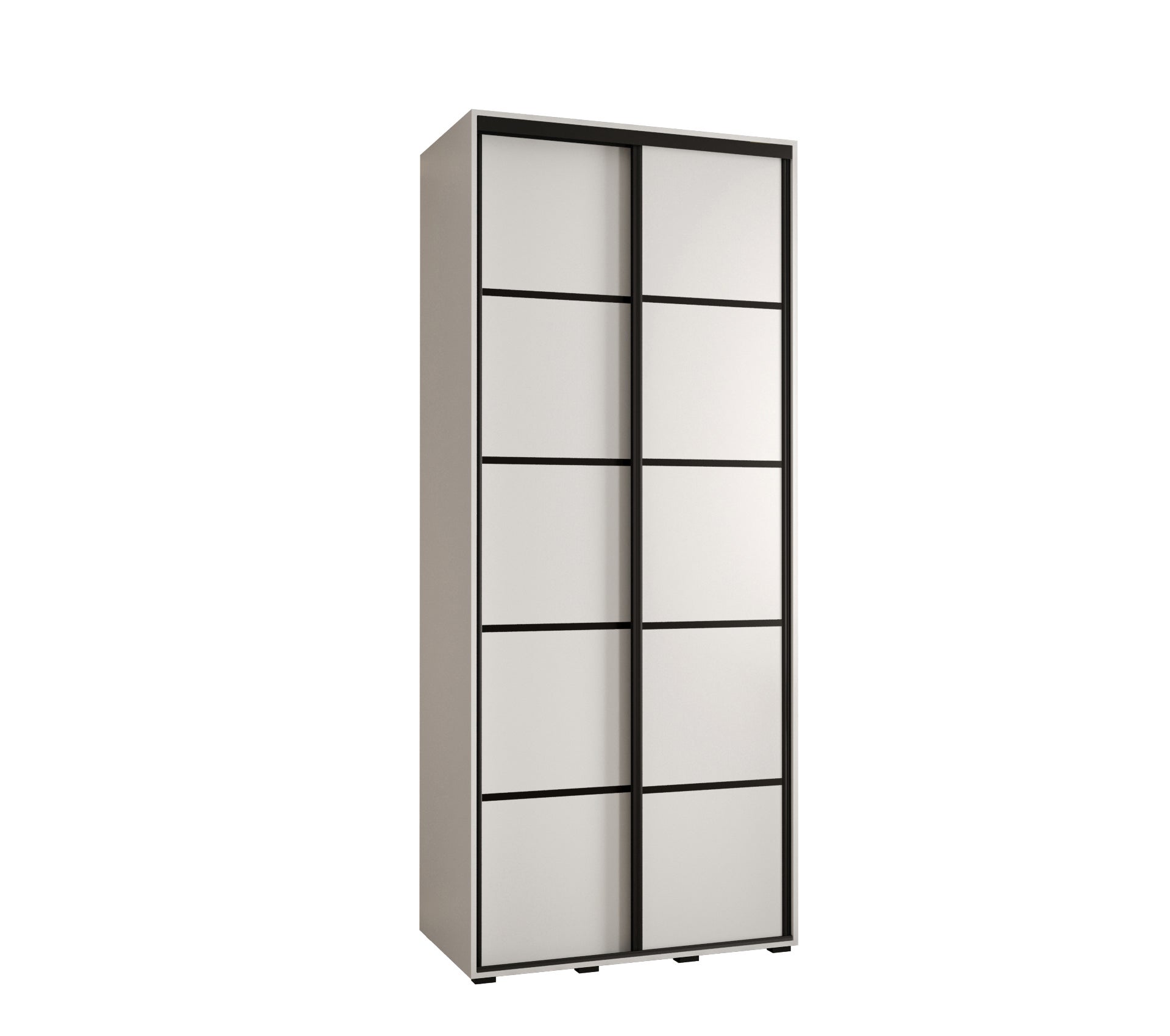 Szafa przesuwna wysoka Davos 4 100 x 45 x 235,2 cm biały + biały + u. czarny - Abiks Meble