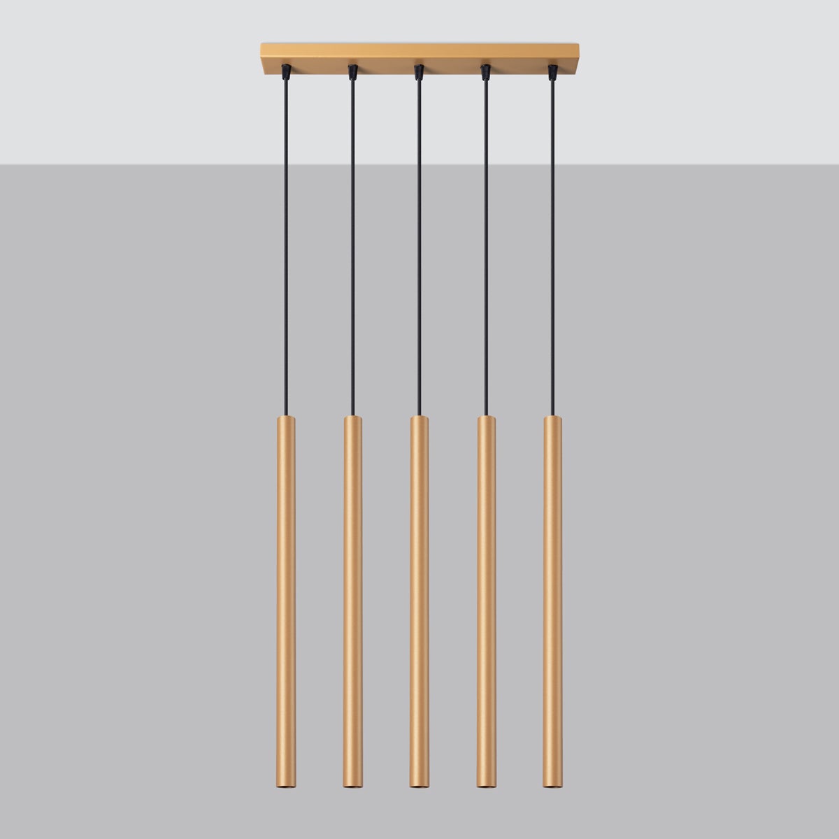 Lampa wisząca BRILL 5L złota LED 4000K - 45x5x110cm Sollux