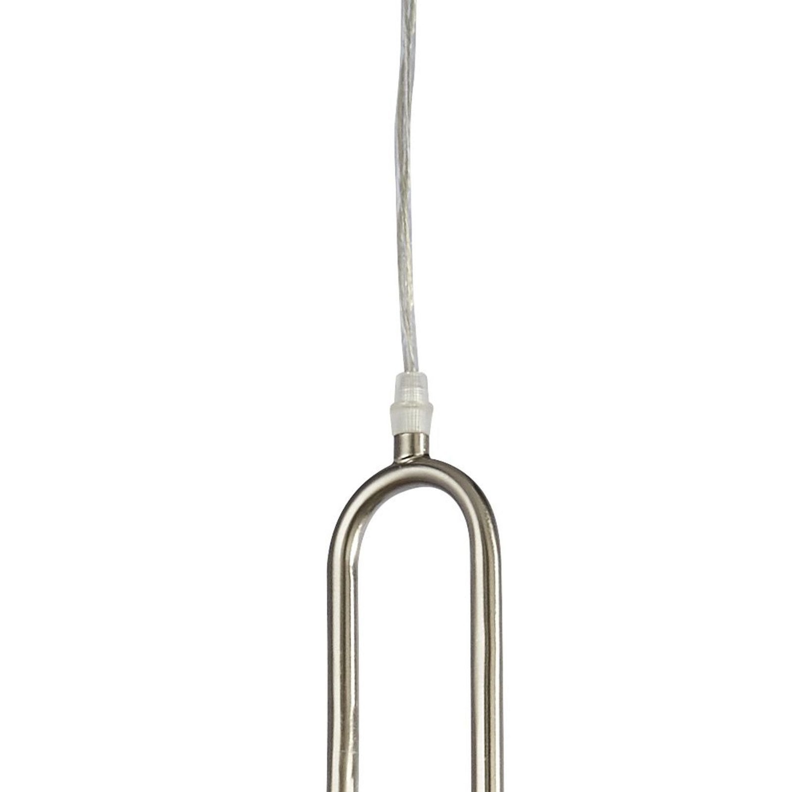 Suspension ELIXIR 1L métal nickel satine,verre strié nervuré transparent E27 max 60w diamètre 24cm - 8