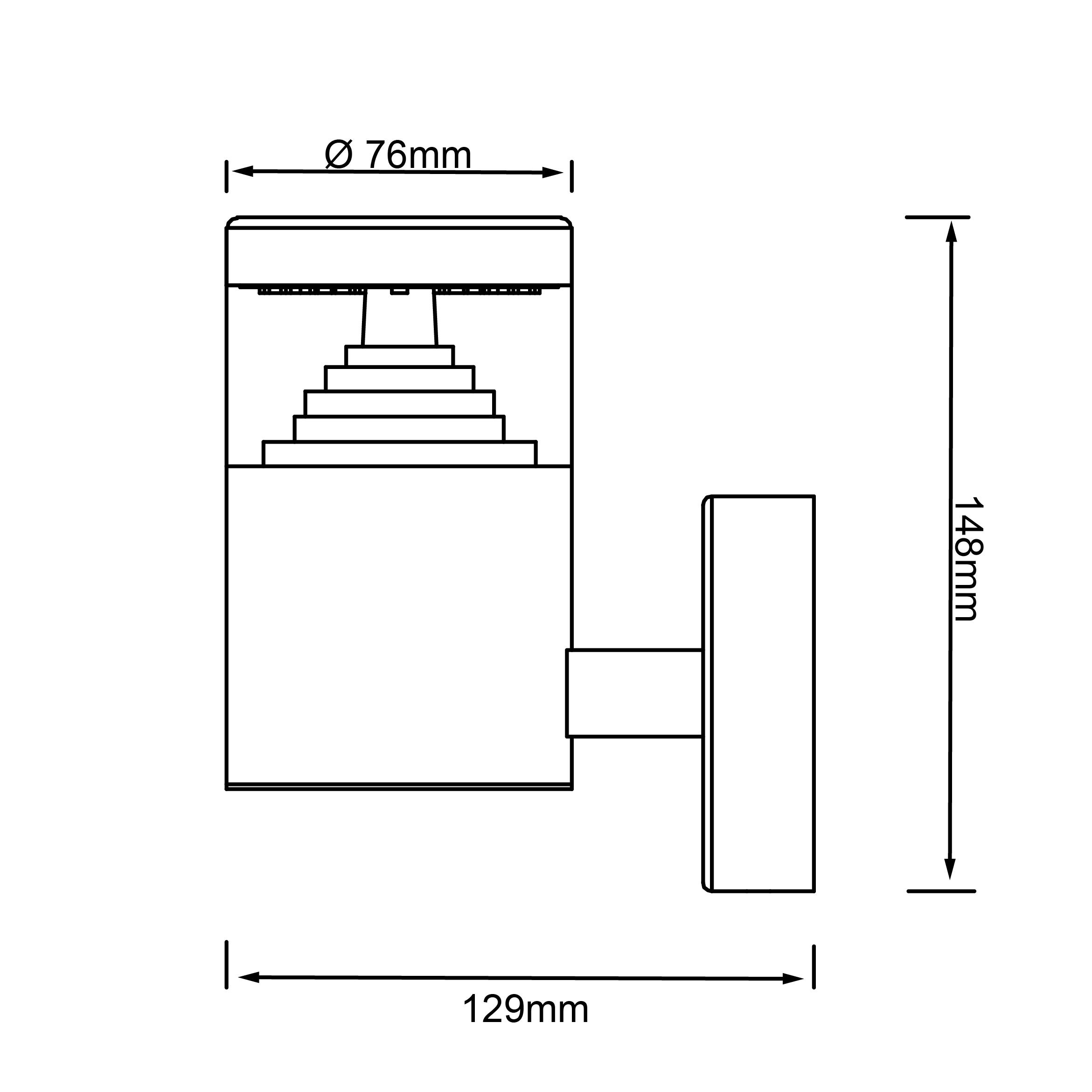 Lampa zewnętrzna BRILLIANT Carleen 36cm czarna | 1x A60, E27, 60W, pasuje do zwykłych żarówek (brak w zestawie) - 3