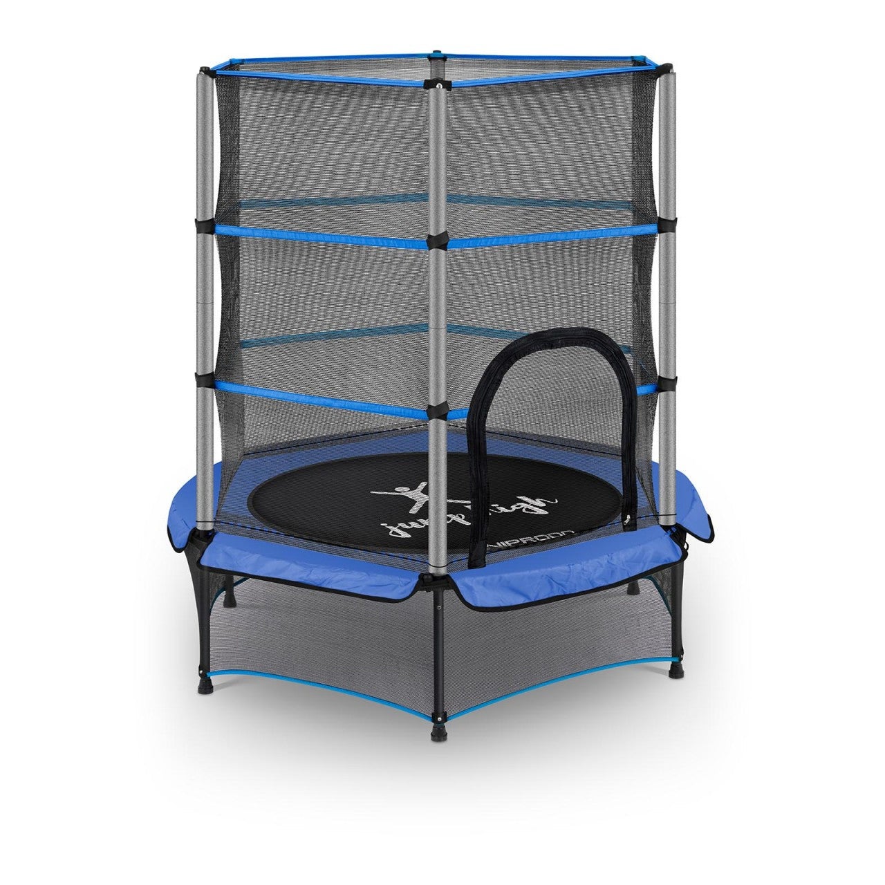HOMCOM Trampoline de jardin enfants de 3 à 6 ans surface de saut de 110 cm filet de sécurité porte zipée couvre-ressorts + 6 poteaux rembourrés inclus rouge HOMCOM Trampoline de jardin enfants de 3 à 6 ans surface de saut de 110 cm filet de sécurité porte zipée couvre-ressorts + 6 poteaux rembourrés inclus rouge