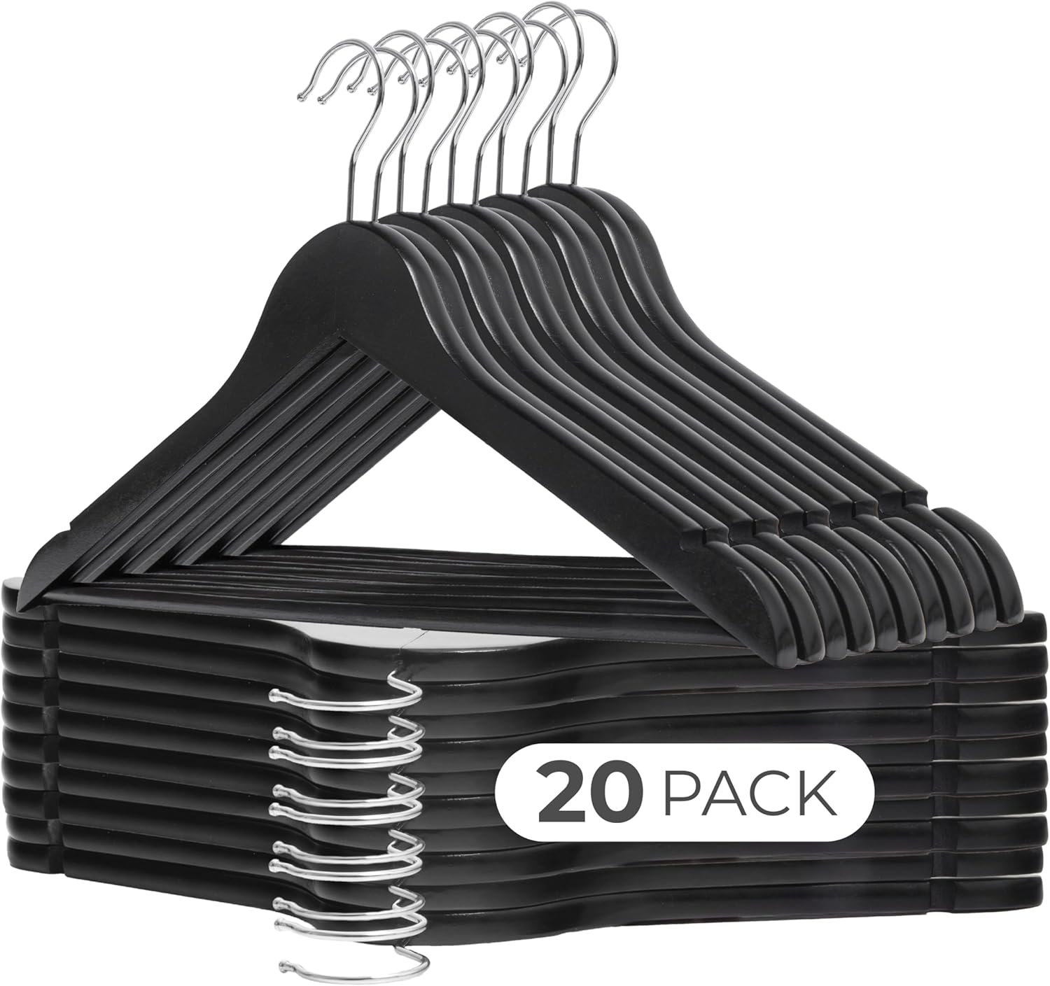 Perchas Ropa Negras Utopia Home Juego De 20 Perchas De Madera De