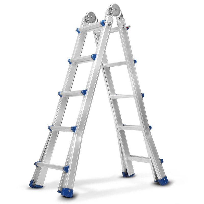 Escalera telescópica de aluminio 4x5 peldaños multiusos