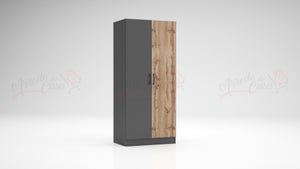 Armadio Facile Con 2 Ante E 2 Cassetti - Bianco - 81,9x184,4x46,3 Cm - Made In Italy