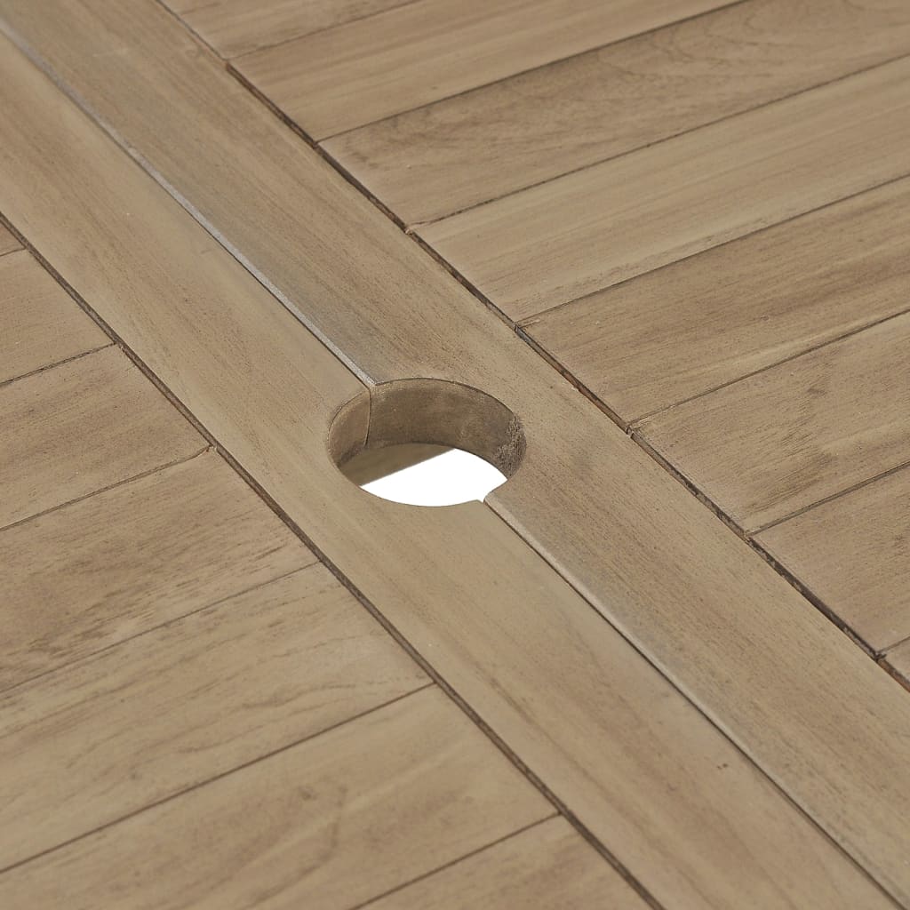 Table d'appoint d'extérieur rectangulaire en Bois Marron 2 places - 6