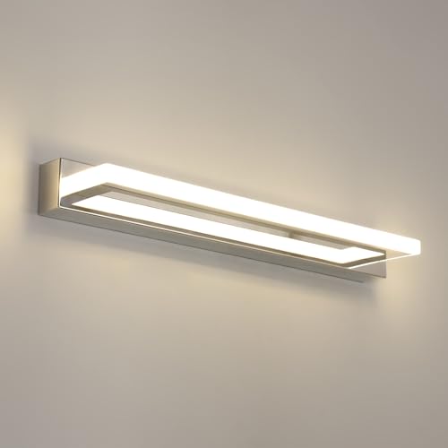 Klighten Lampe pour Miroir LED Salle de Bains 24W 1170LM Lampe Armoire Miroir Applique Murale Intérieure Moderne Luminaire Salle de Bain, Blanc Froid 6000K, Noir, 80CM/31.5IN