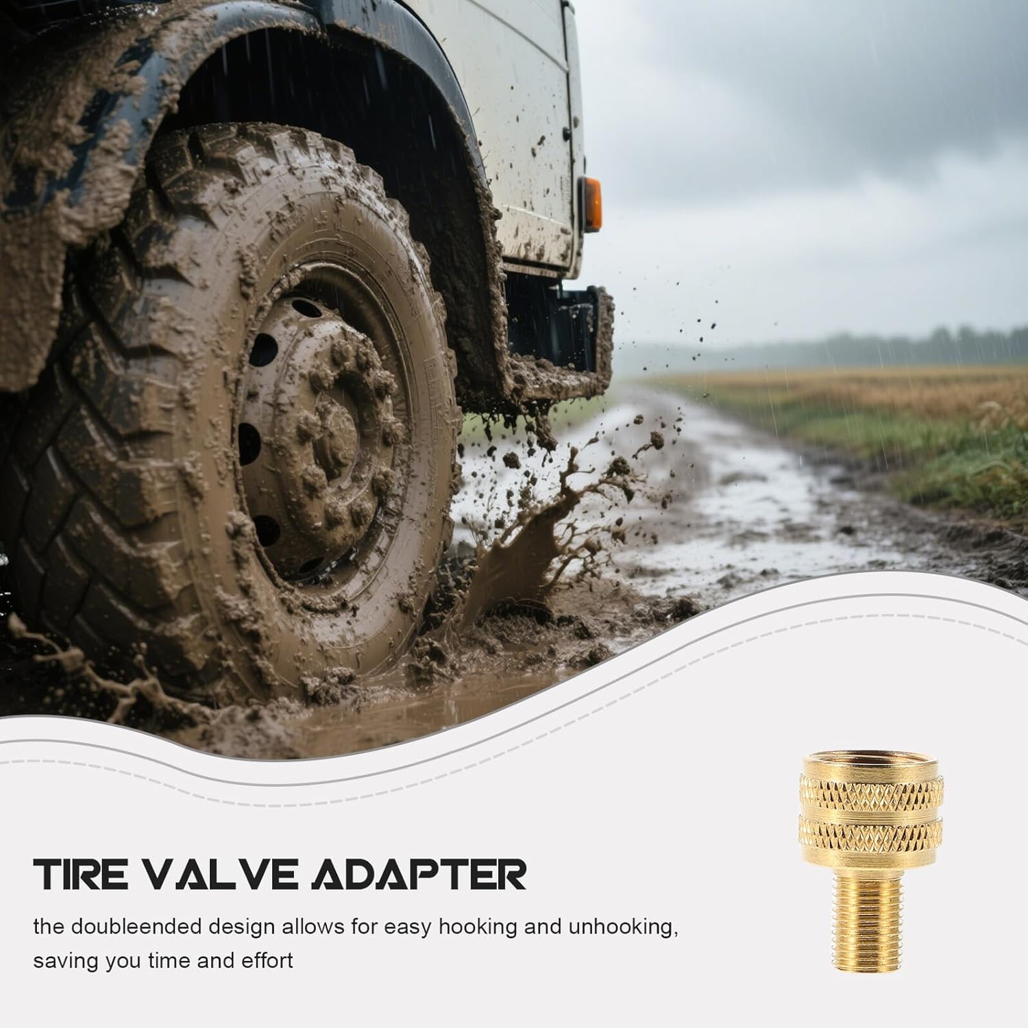 3 Pièces Adaptateurs de Valve de Pneu Camion Embouts de Gonflage pour Compresseur Air Accessoires pour Gros Pneus Agricoles et Poids Lourds - 5