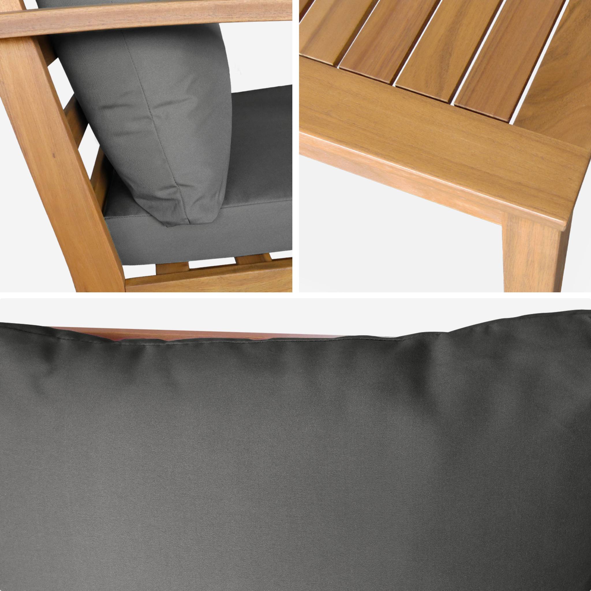 Salon de jardin en Bois Gris 5 personnes - 8