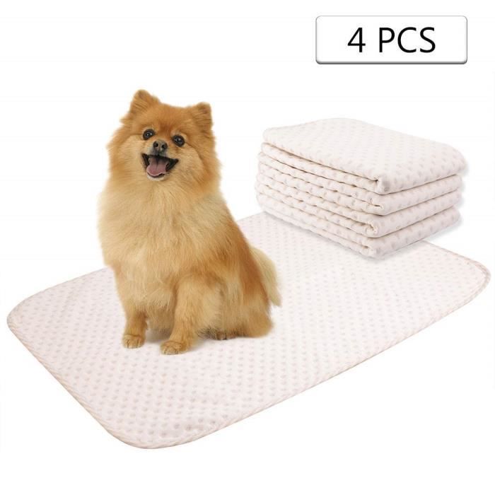 Alèse Lavable - 50x70cm - Absorption Élevée - Lot de 4 Tapis pour Chiens - 7