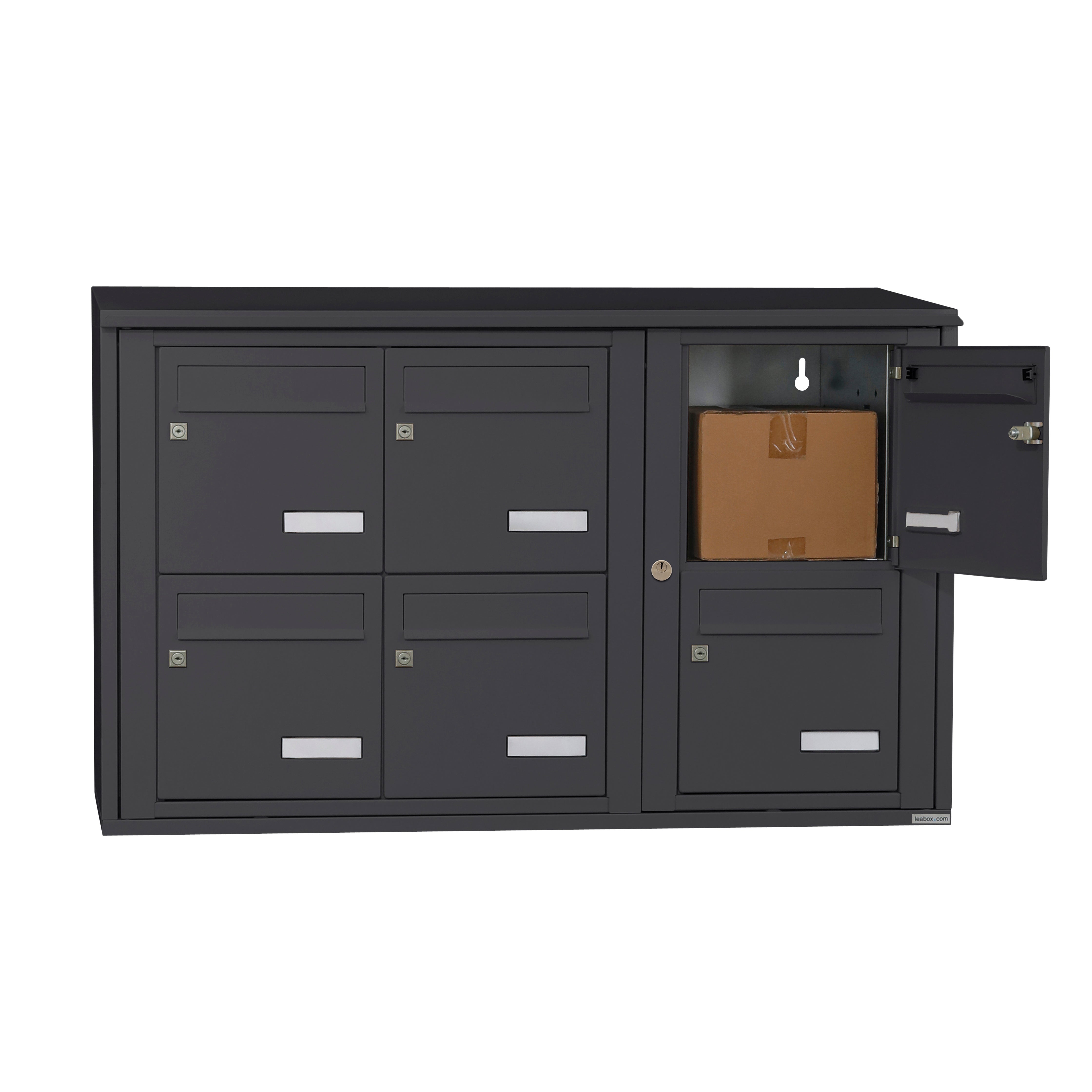 Bloc 6 boîtes aux lettres collectives extérieur mural - Modèle 3 x 2 - Gris anthracite - Leabox.com - 5