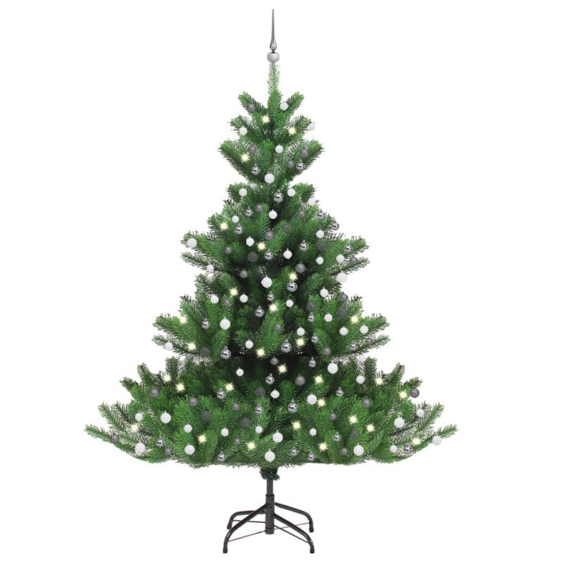 Sapin De Noël Artificiel SINCHEREU – 180 Cm Vert Avec Branches Pliables Et Guirlande LED