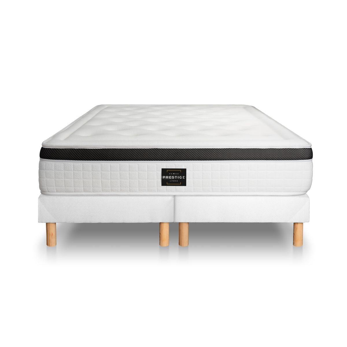 Ensemble matelas 160 x 200 cm Privilège - Mémoire de forme - Ep : 26 cm - Equilibré - sommier Blanc - 8