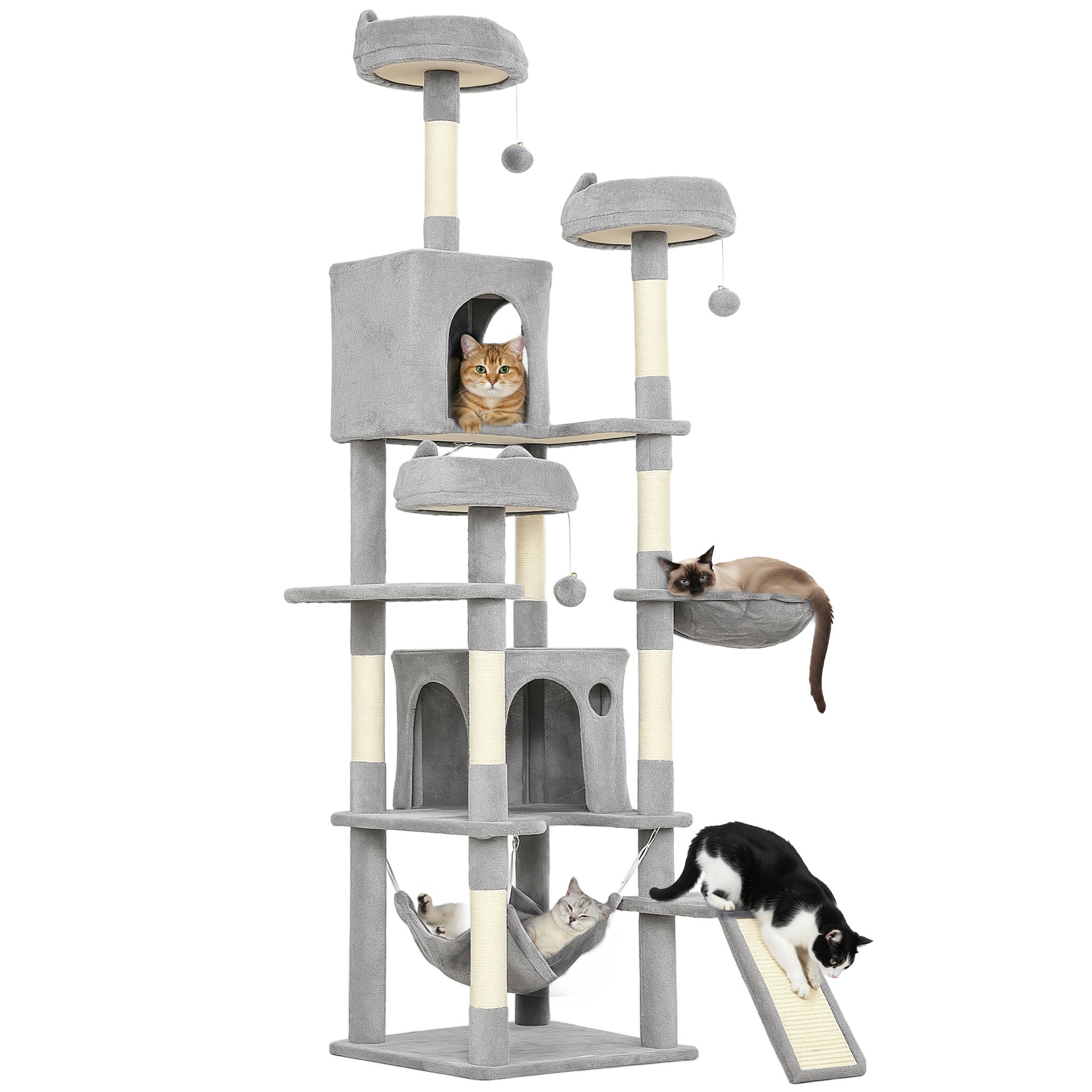 Arbre à chat tour de jeux pour chat 8 poteaux à griffer 4 plateformes 2 — free download