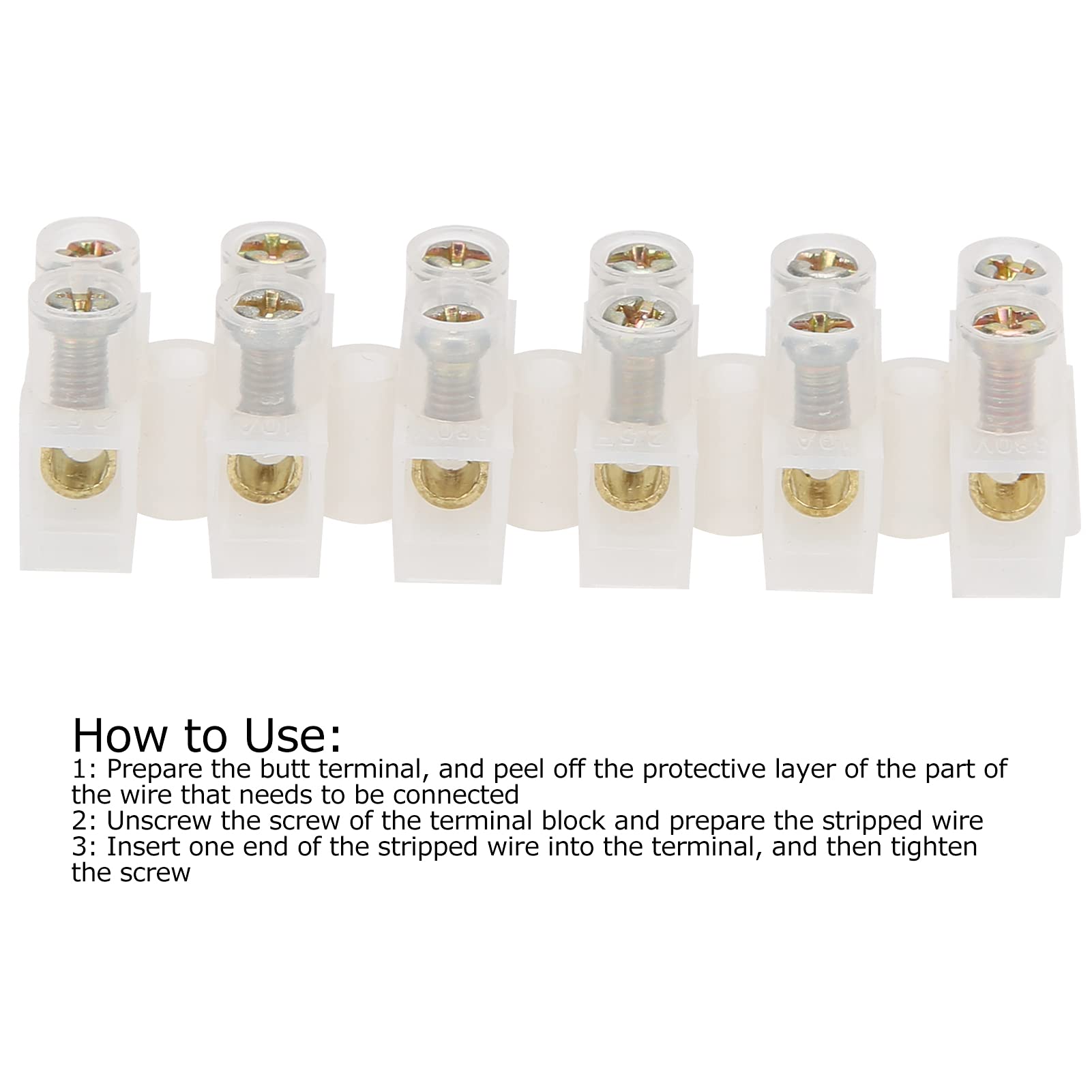 20 pezzi morsettiera striscia ignifuga passante connettore filo 10A forniture industriali (sei in sei out) - 8