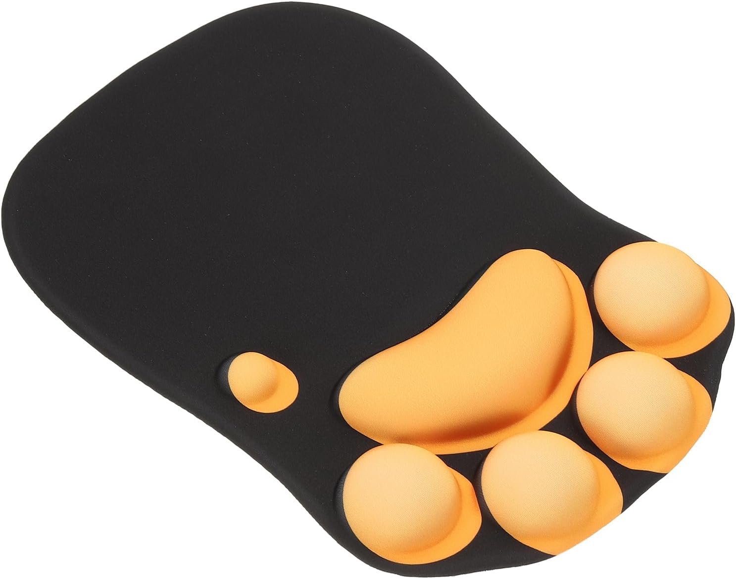 Podkładka żelowa pod mysz z podpórką pod nadgarstek, ergonomiczna podkładka pod mysz w kształcie kociej łapki, wygodna podstawa z pianki memory, czarn