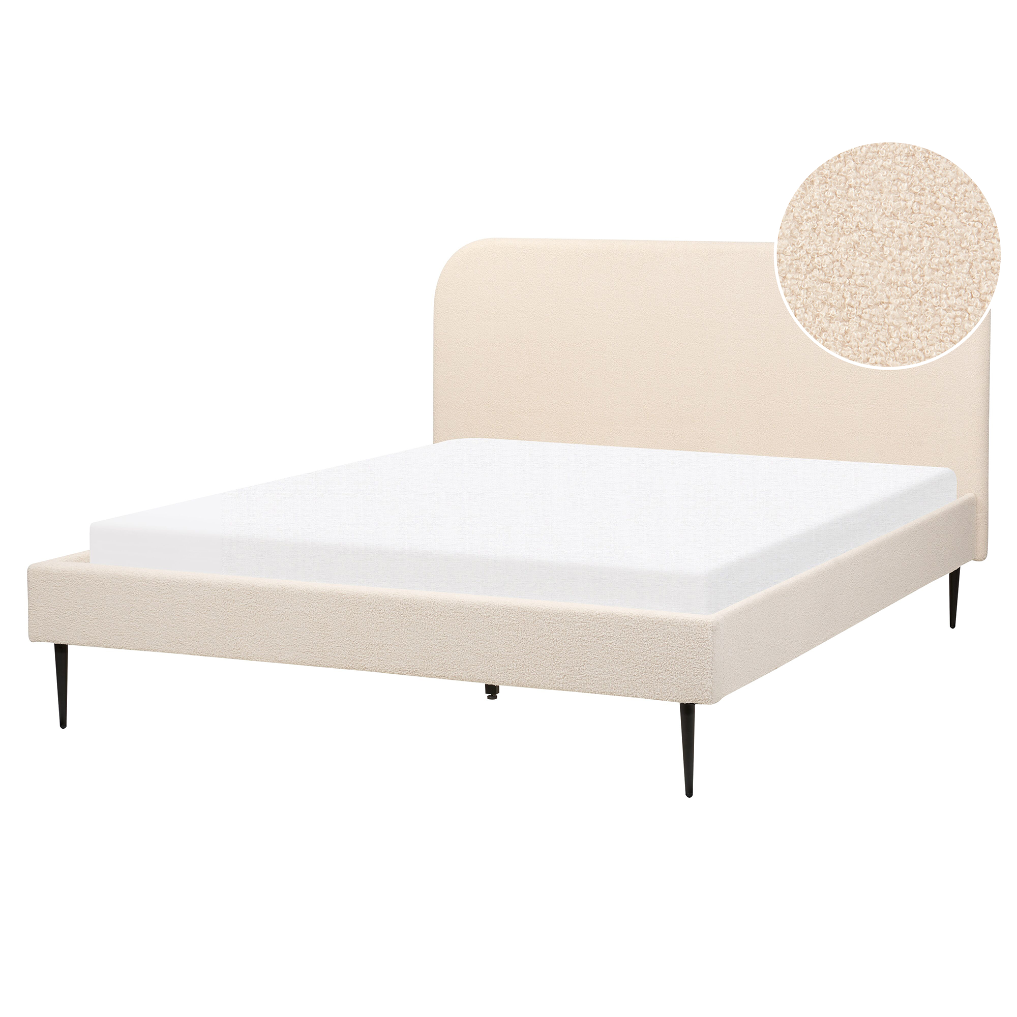 Beliani Cama Con Somier NOYERS 140 X 200 Cm Terciopelo Gris | Leroy Merlin
