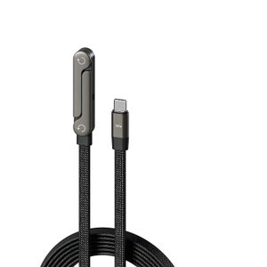 Cavo Di Ricarica 2 In 1 Con Supporto Regolabile 360° – 240W, 1,5m, USB-C Intrecciato