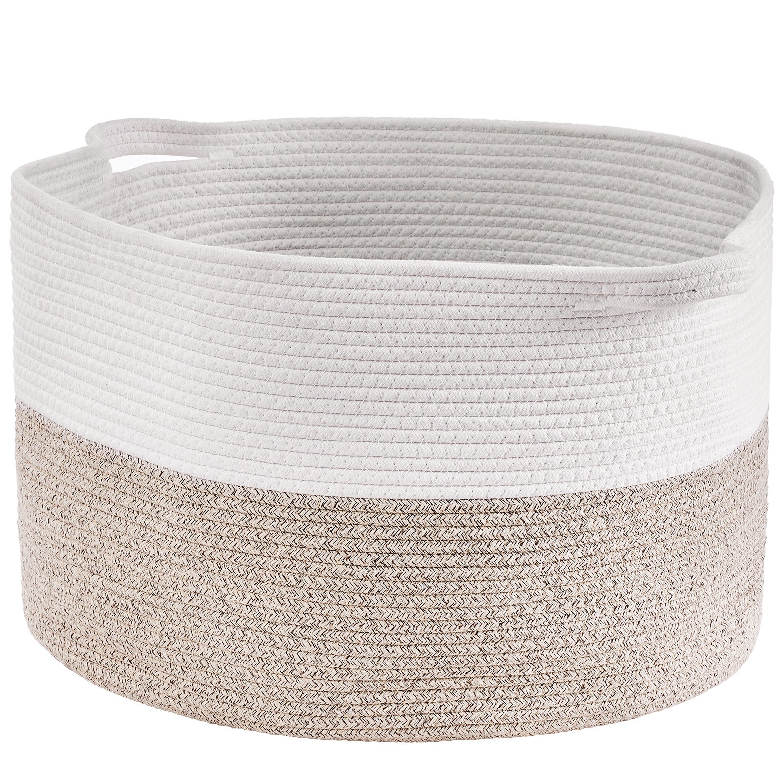 Cesta De Almacenamiento De Cuerda De Algodón – Grande De 100 Litros Con Asas, Plegable, Multiusos Para Ropa, Juguetes Y Mantas, Ideal Para Dormitorio, Baño Y Lavandería (39x49x65 Cm)