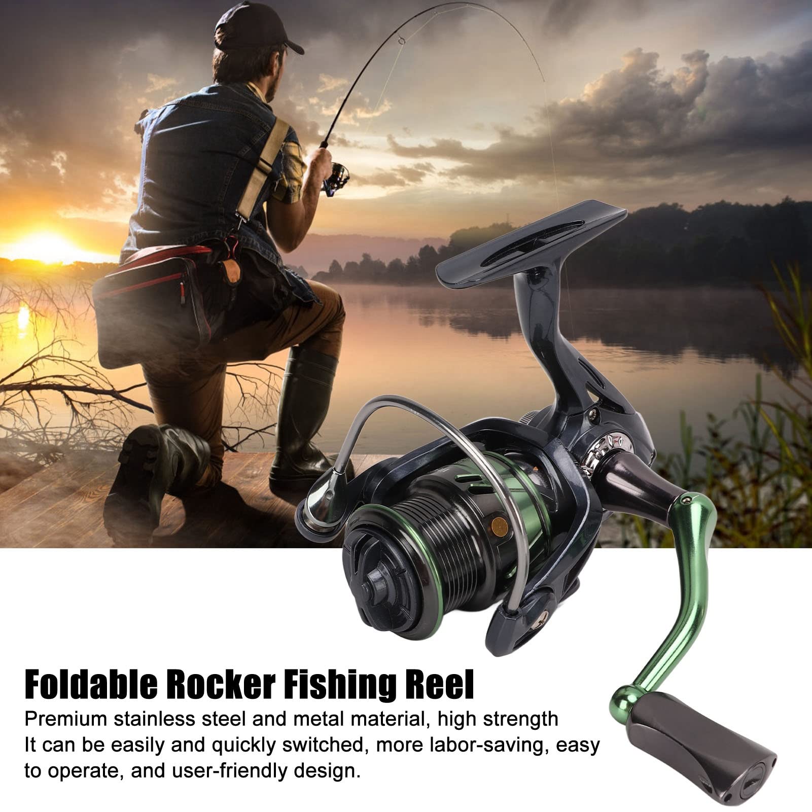 Mulinello da pesca Full Metal HFC1500 Gapless con vite a bilanciere Mulinello da pesca con esca per stagno - 3