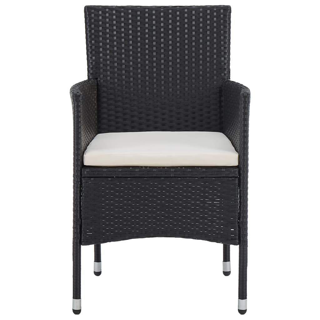 Chaises de jardin 2 pcs Résine tressée Noir - 3