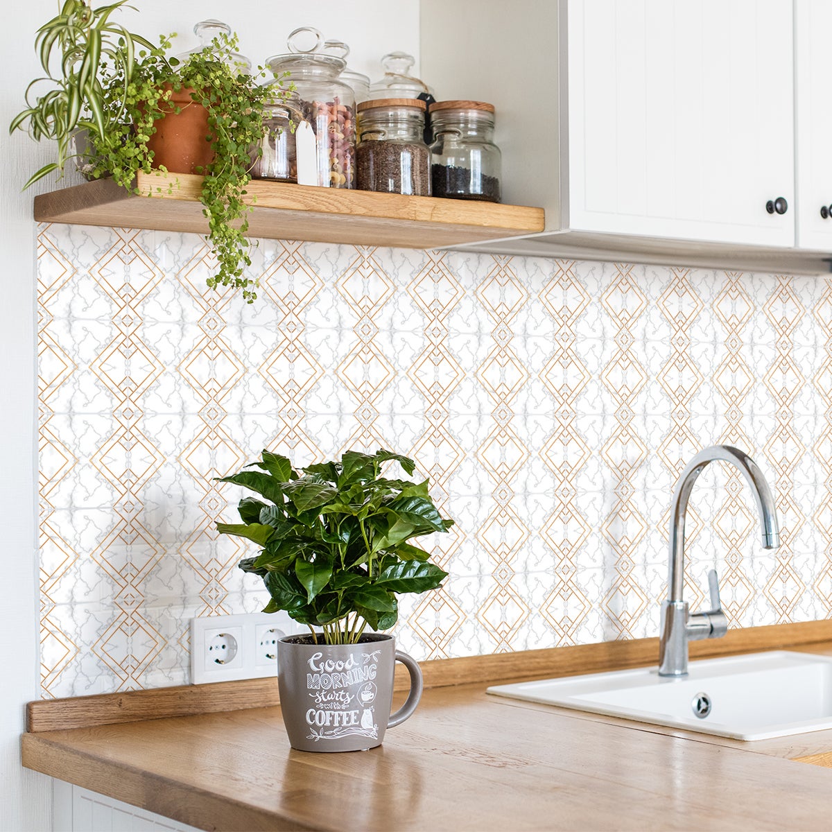 24 vinilos efecto mármol y dorado - adhesivo de pared - revestimiento sticker mural decorativo - 24stickers20x20cm