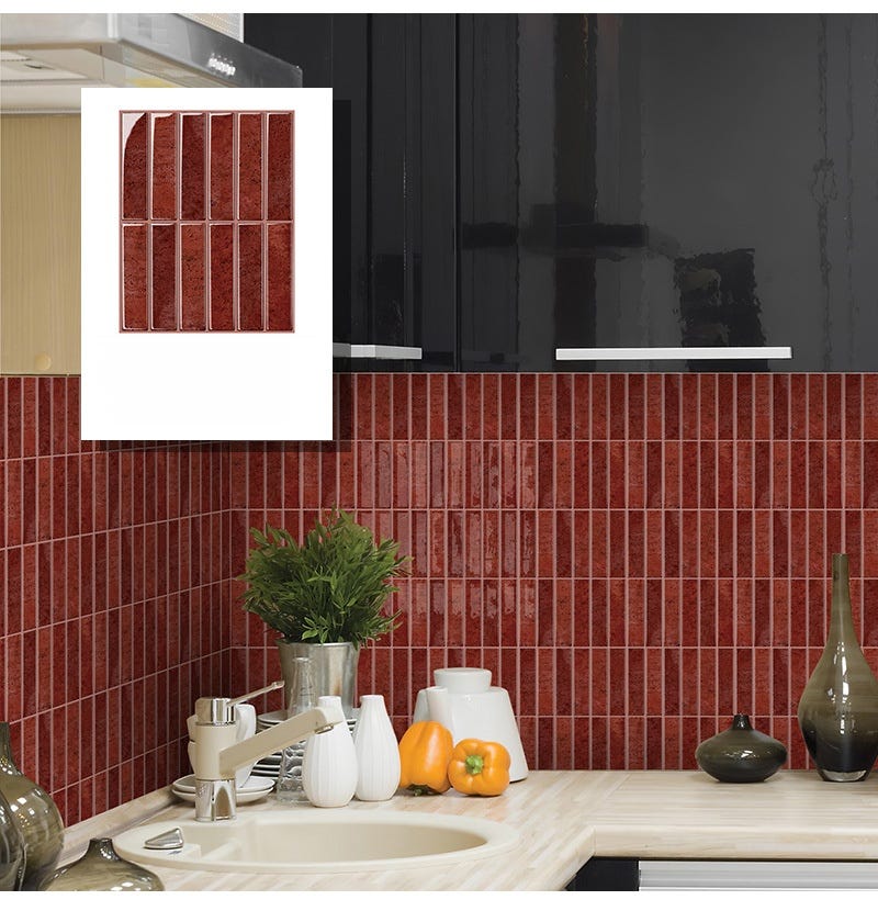 Pack de 10, carrelage autocollant blanc, crédence adhésive cuisine salle de bain, stickers muraux adhésifs 3D, 30x30 cm Pack de 10, carrelage autocollant blanc, crédence adhésive cuisine salle de bain, stickers muraux adhésifs 3D, 30x30 cm