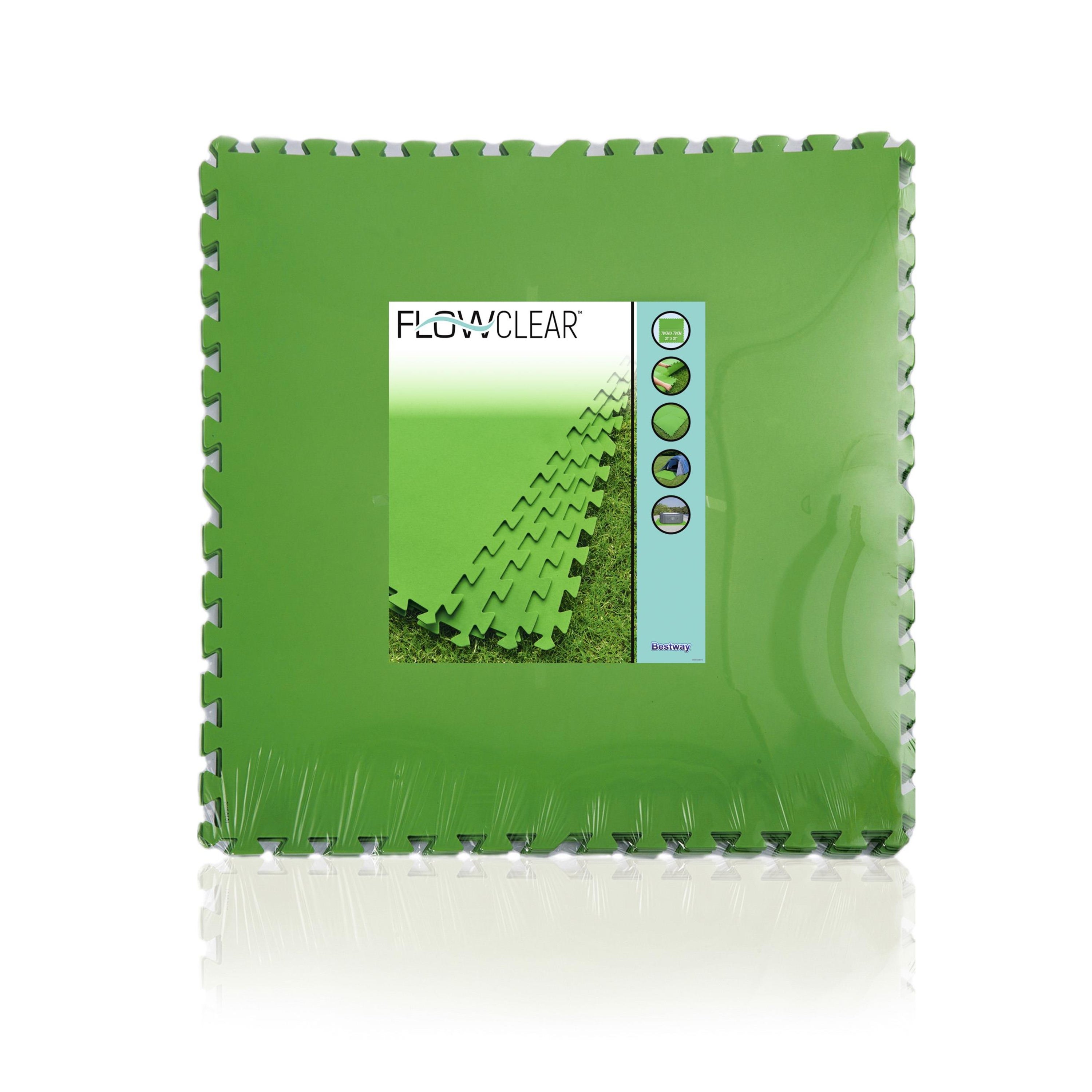 Mata podłogowa do basenu Bestway Flowclear 9 sztuk ochrona i komfort zielony - 8