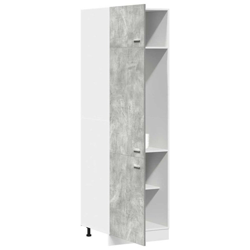 Armoire de réfrigérateur Lyon Gris béton 60x57x207 cm - 4