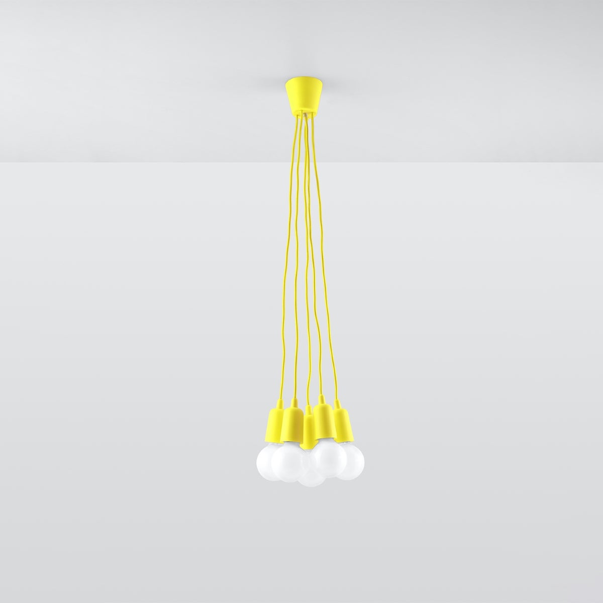 Lampa wisząca ASTIS 5 żółta LED 4000K - 25x25x90cm Sollux