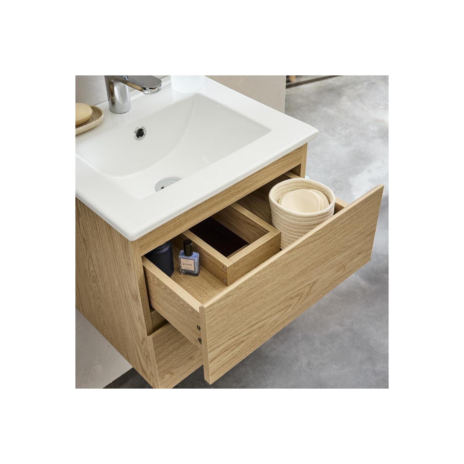 Meuble vasque SORRENTO suspendu 45cm avec plan céramique - 6