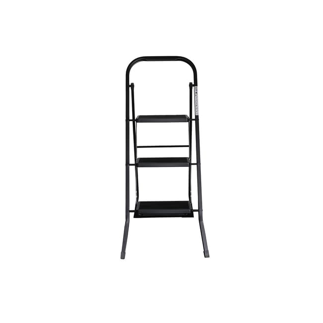 Scala Pieghevole 3 Gradini Acciaio Nera - Portata 150kg, Antiscivolo, Per Casa E Fai Da Te - Foto 12