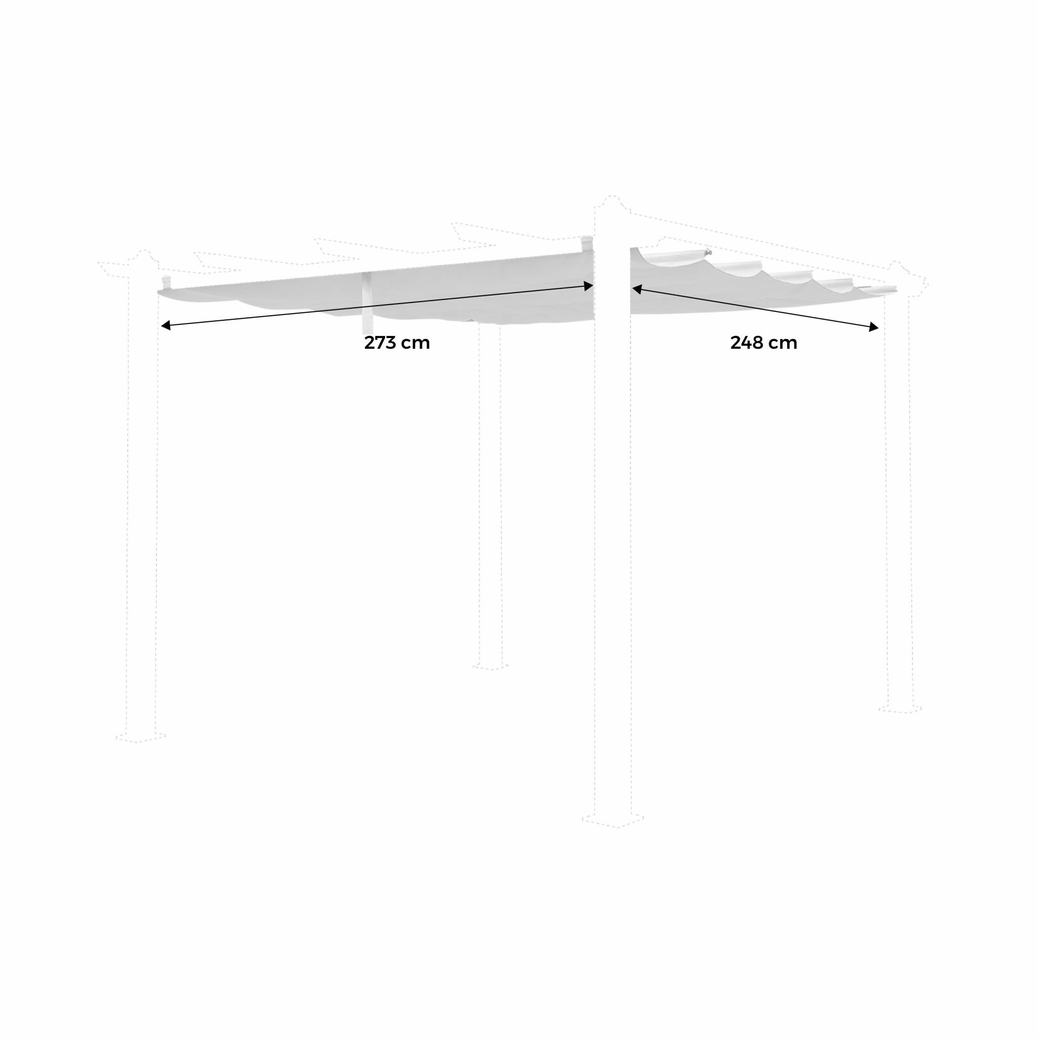 Techo de repuesto para pérgola 3x3m, Cubierta de pérgola Condate, Gris - 3