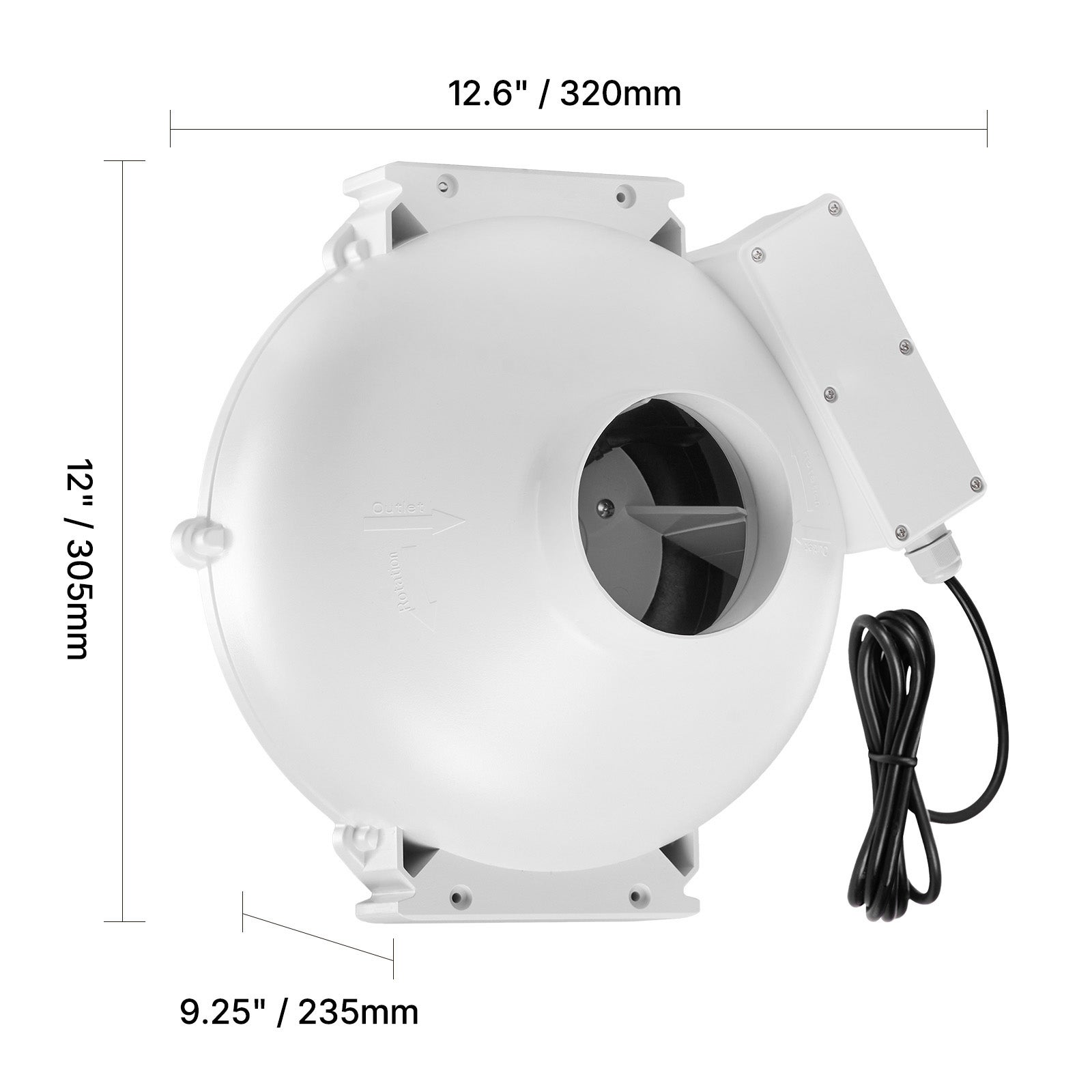 Sistema de ventilador para mitigación de radón de 4 a 4,5 pulgadas, kit silencioso de 190 CFM con 2 acopladores SucceBuy - 2