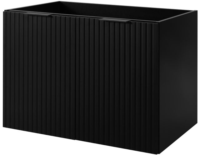 Meuble suspendu sous lavabo avec 2 portes FLOW NOIR 80 cm