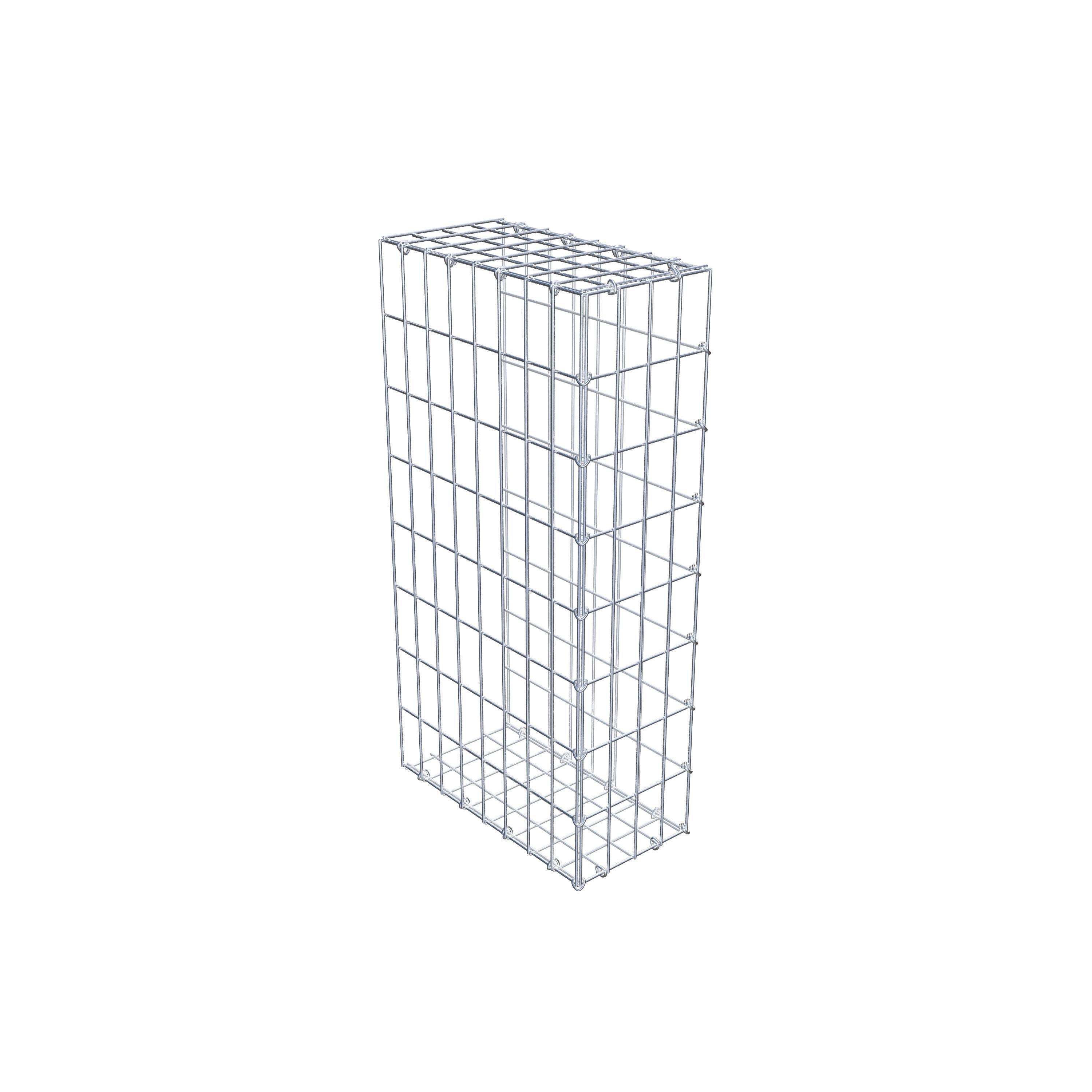 Gavión para alargar en acero galvanizado 80x40x20cm (LxAxP), malla 5 x 10cm, Anillo en C, sin rejilla frontal - 3