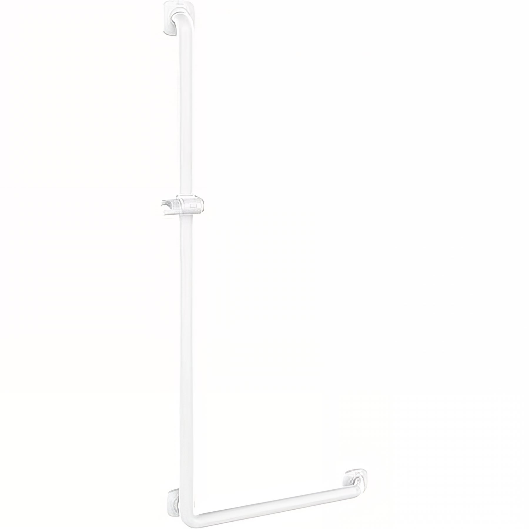 Barre PMR D'appui Normes Handicapé Gamme PRO PELLET Coudée En L Droite 826 X 1276 Mm Ergolife Nylon Blanc 38x25mm 90722326
