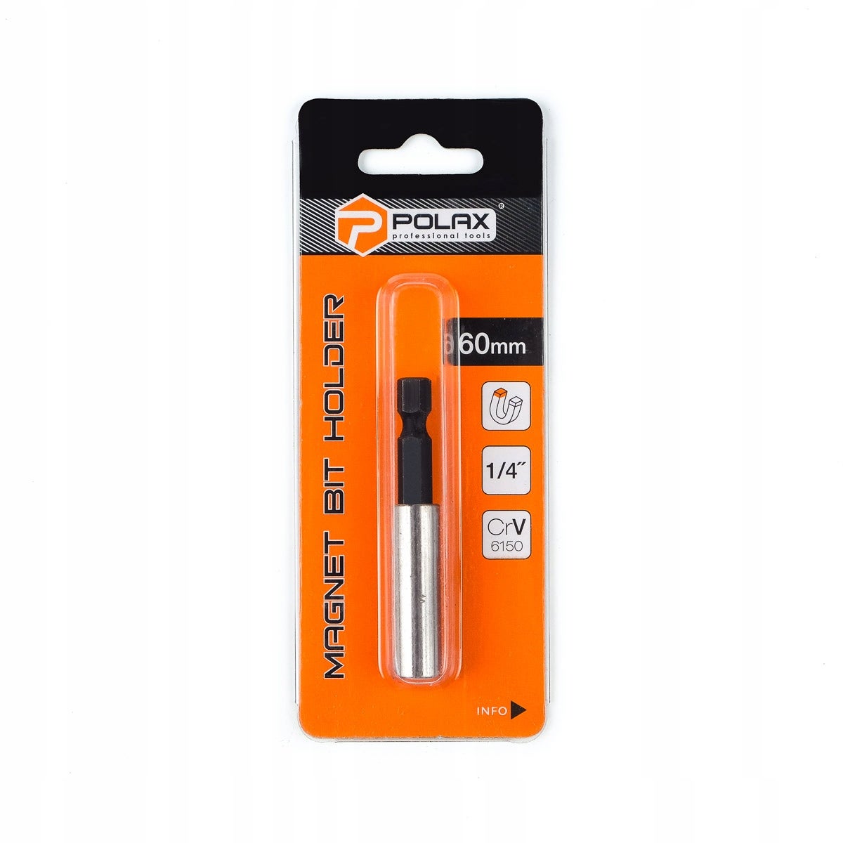 Adapter uchwyt magnetyczny do bitów 1/4" 60mm 6150CRV (1 szt) Polax