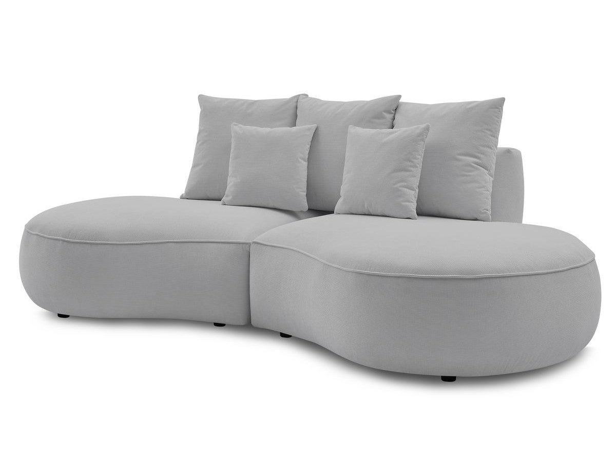 BOBOCHIC Canapé droit fixe 3 places SAINT-GERMAIN tissu texturé Gris clair - 2