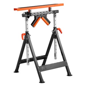 Tréteau Multifonction 4en1 OXEO - Hauteur Réglable 82-128cm - Charge 200kg - Rouleaux Billes