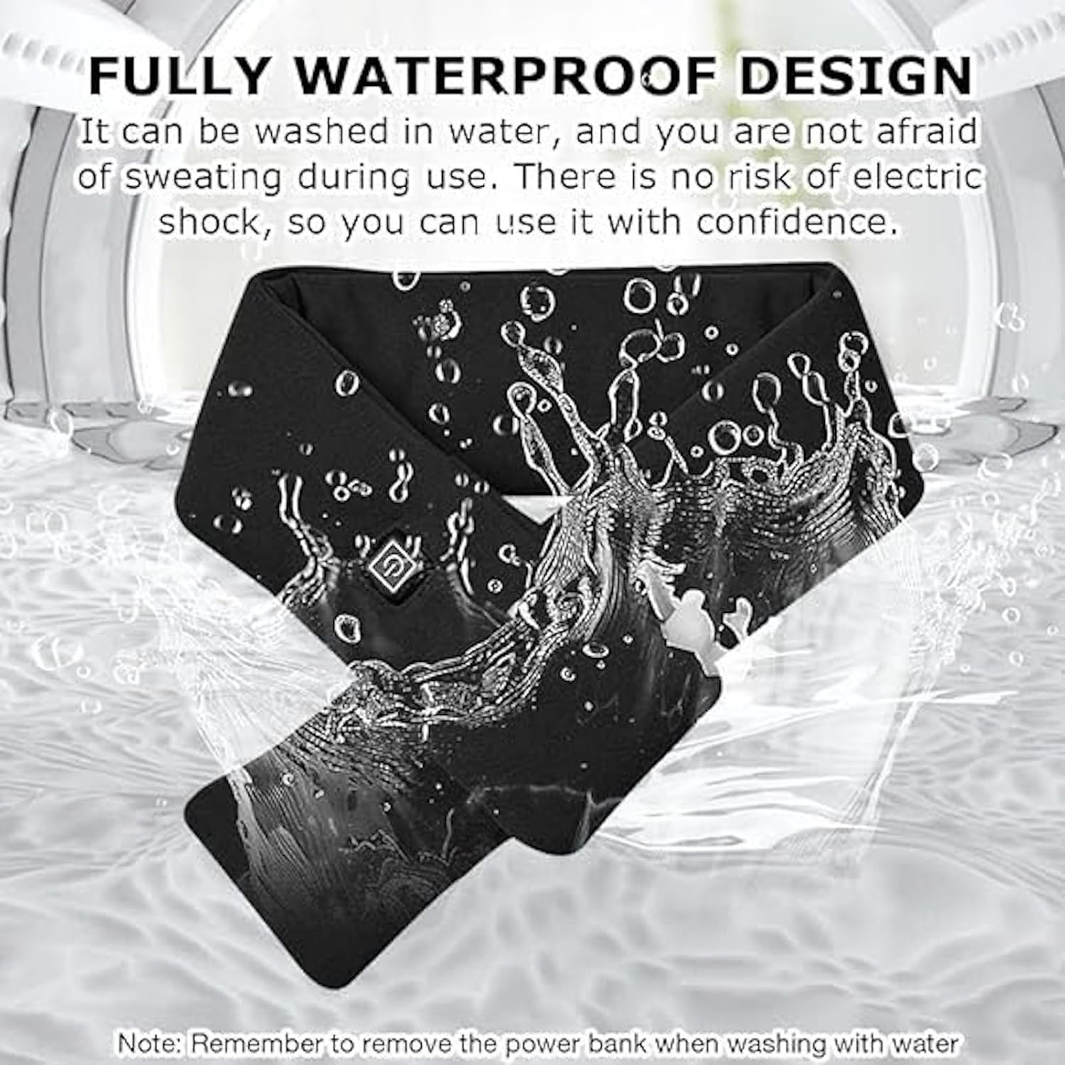 Chauffe-cou chauffant, écharpe chauffante rechargeable pour soulager la douleur, coussin chauffant，noir - 5