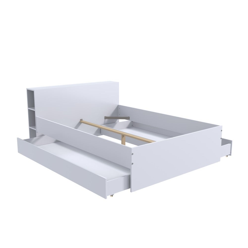 Lit 160x200 inclus 2 tiroirs Fara Blanc - 5