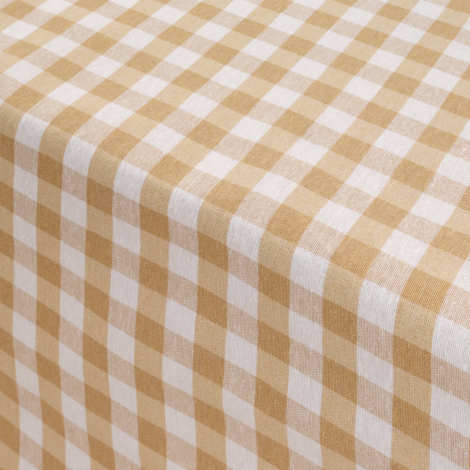 Mantel Vichy impermeable antimanchas Beige tacto tela - 250x140 cm - 4