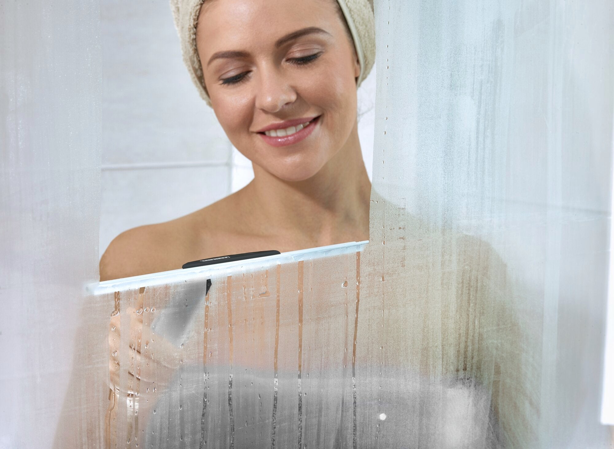 Raclette douche Leifheit Cabino 41673, raclette vitre de 24cm pour cabine de douche avec lèvre en caoutchouc, noir - 3