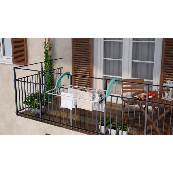 Étendoir à linge de balcon en acier inoxydable antirouille Balcony 18
