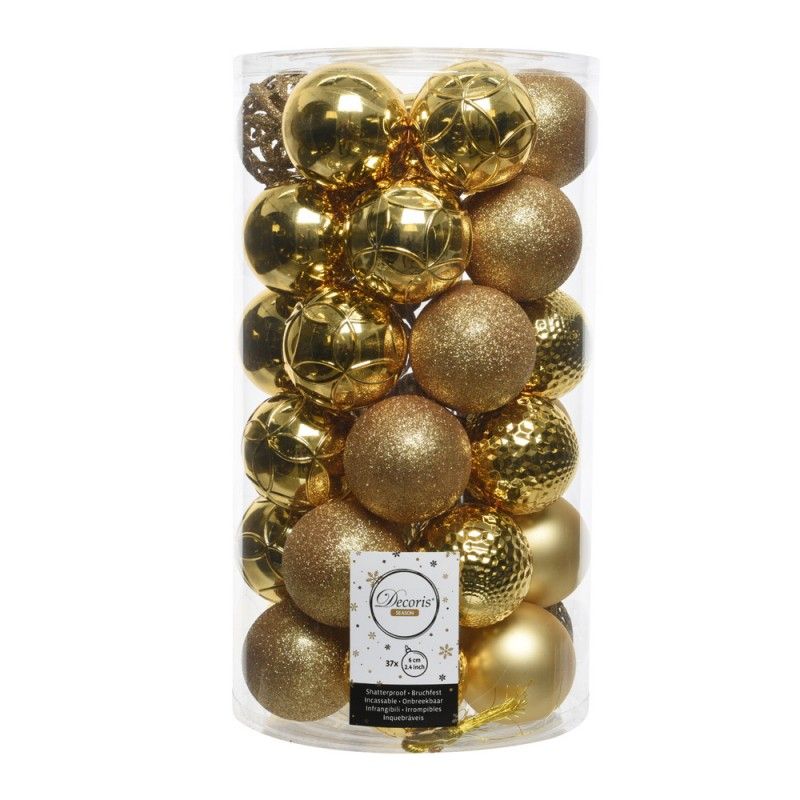 Lot de 37 boules EDM - esprit de Noël - Doré - 71866 - 4