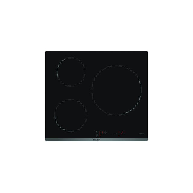 BRANDT Plaque de Cuisson Induction 3 Foyers 8400W Booster Commandes Sensitives