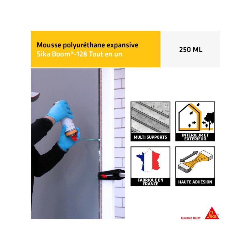 Mousse expansive tout en un manuelle SIKA - SikaBoom 128 - 250ml - 4