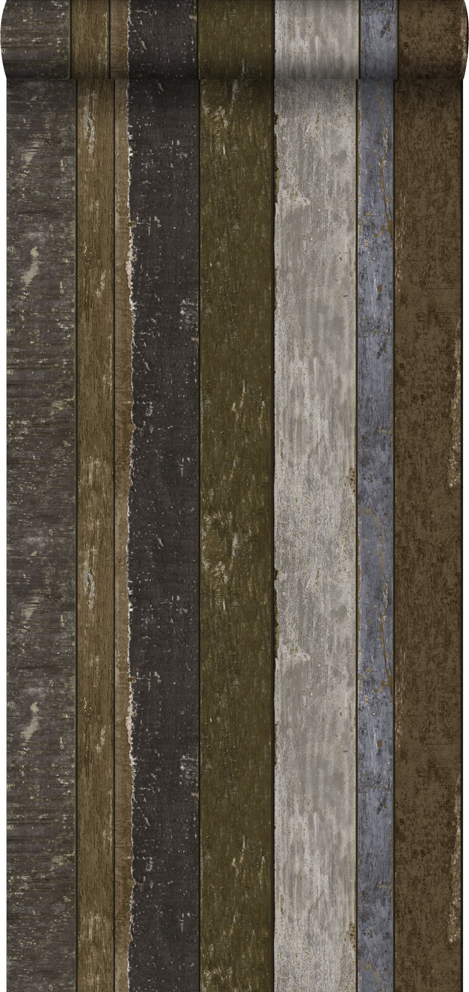 Tapeta drewniane deski brązowym,szarymIniebieskim - 53 cm x 10.05 m - ESTAHOME